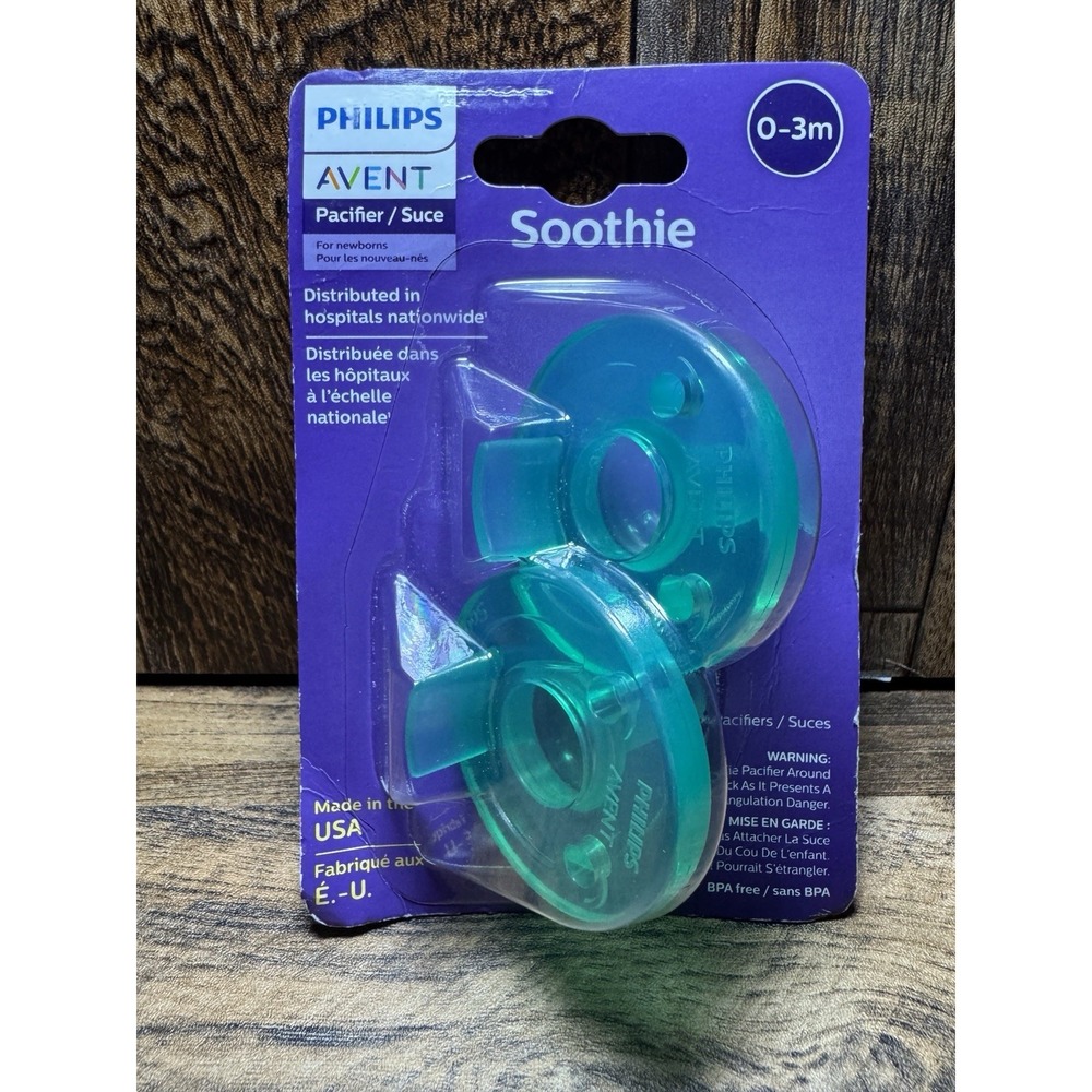 Philips Avent Soothie Pacifiers 0-3m SCF190/01 Green BPA Free Hospital Grade 2pk